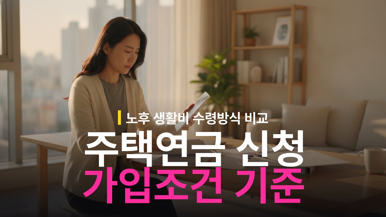 주택연금 가입조건과 수령방식 선택 기준
