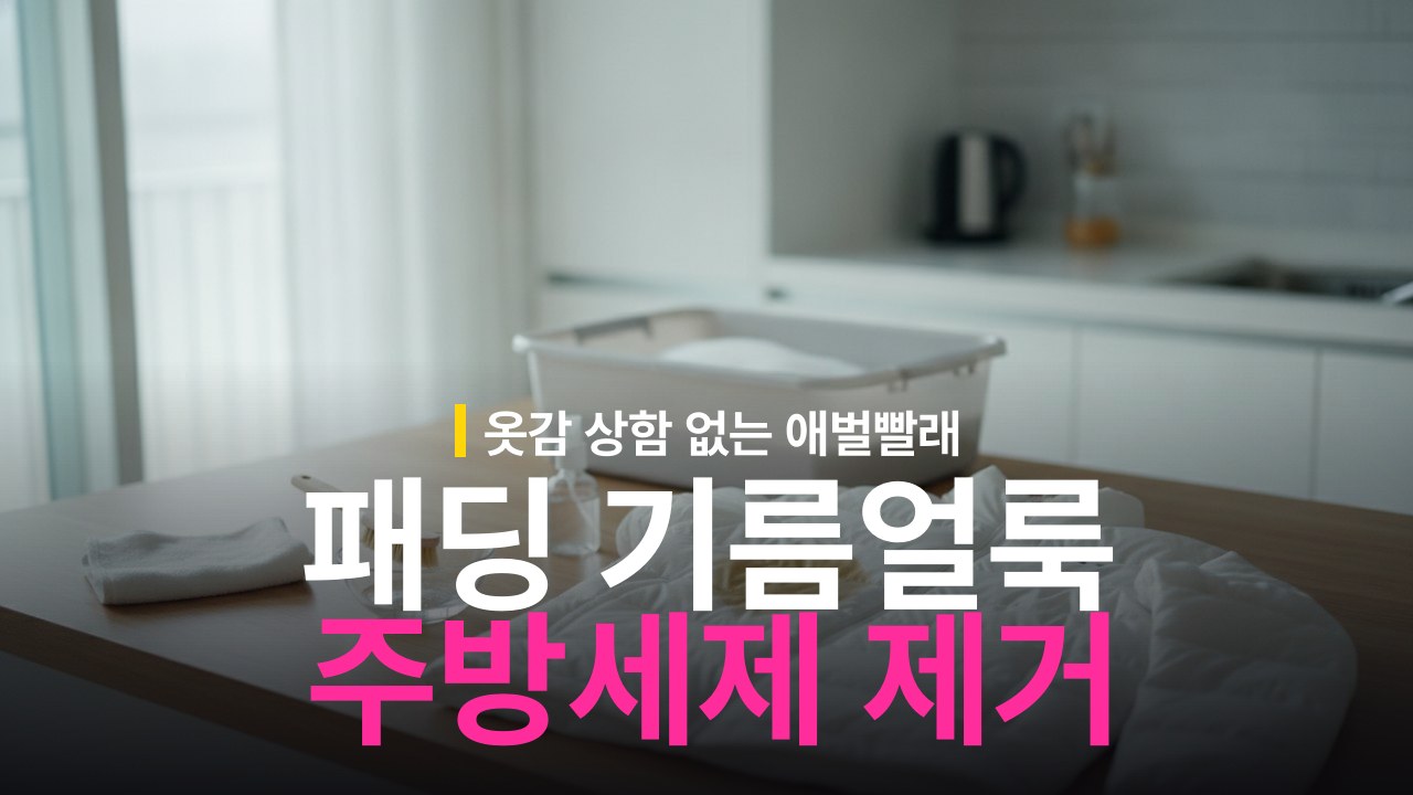 패딩 기름 얼룩 제거 방법 주방세제 애벌빨래 순서