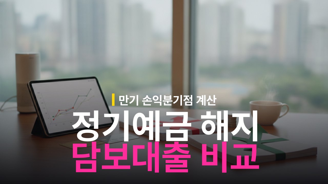정기예금 해지 vs 담보대출 이자 비교와 선택 기준