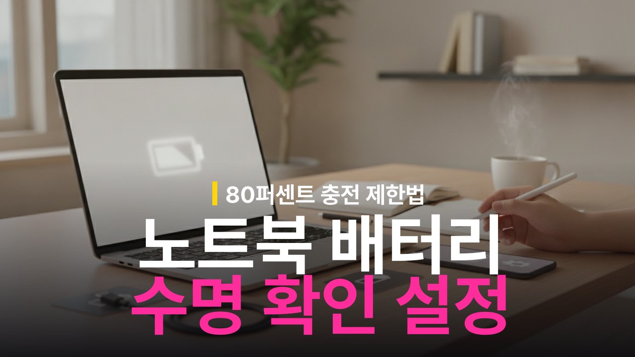 노트북 배터리 수명 확인 및 충전 제한 설정 방법