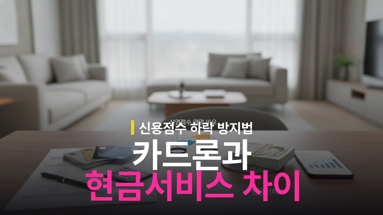 카드론 현금서비스 차이와 신용점수 영향 비교