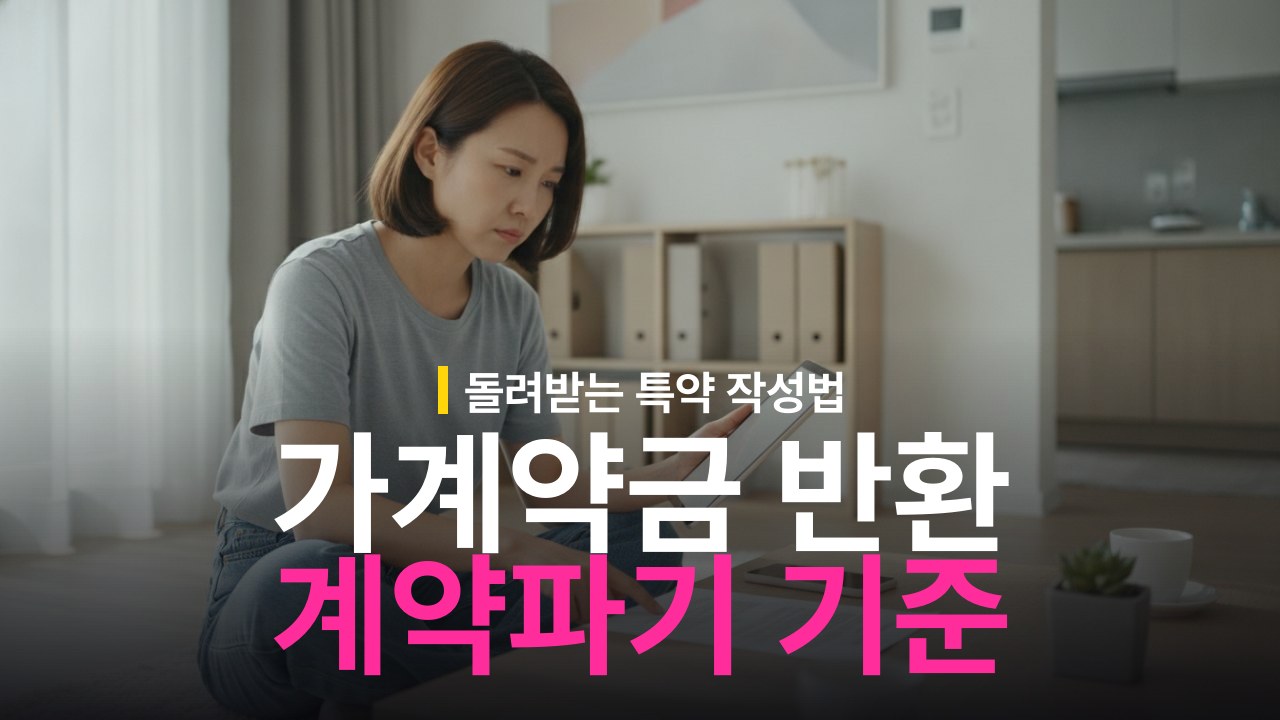 가계약금 반환 기준과 계약 파기 시 대처 방법