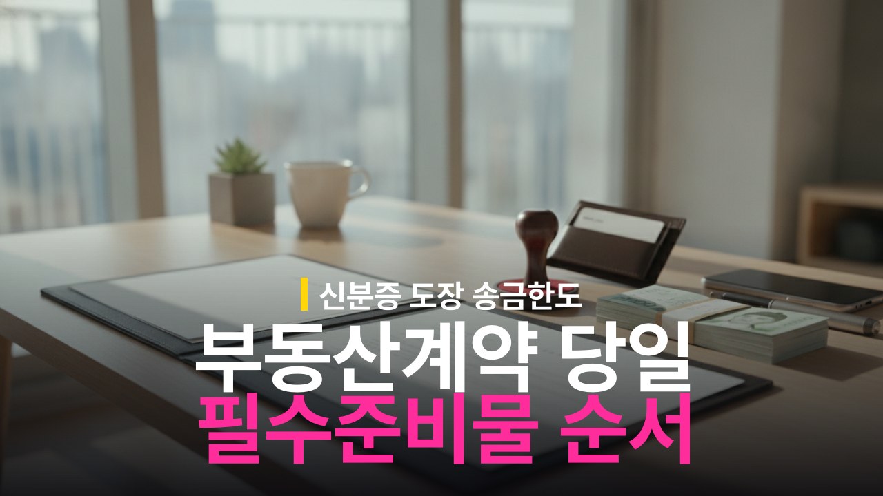 부동산 계약 당일 순서와 준비물: 신분증·도장·계약금