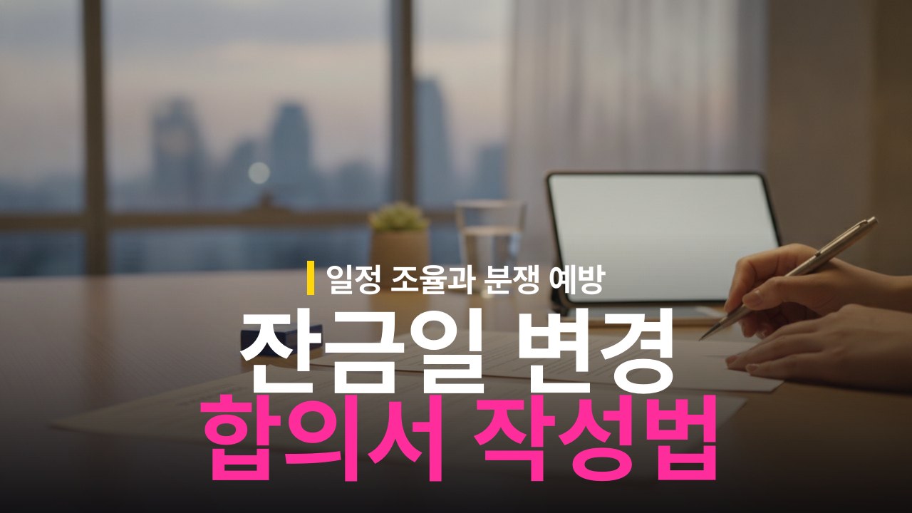 잔금일 변경 요청 방법과 합의서 작성 기준