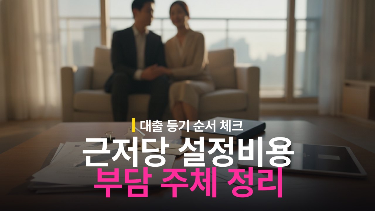 주택담보대출 실행 후 근저당 설정 비용과 등기 순서