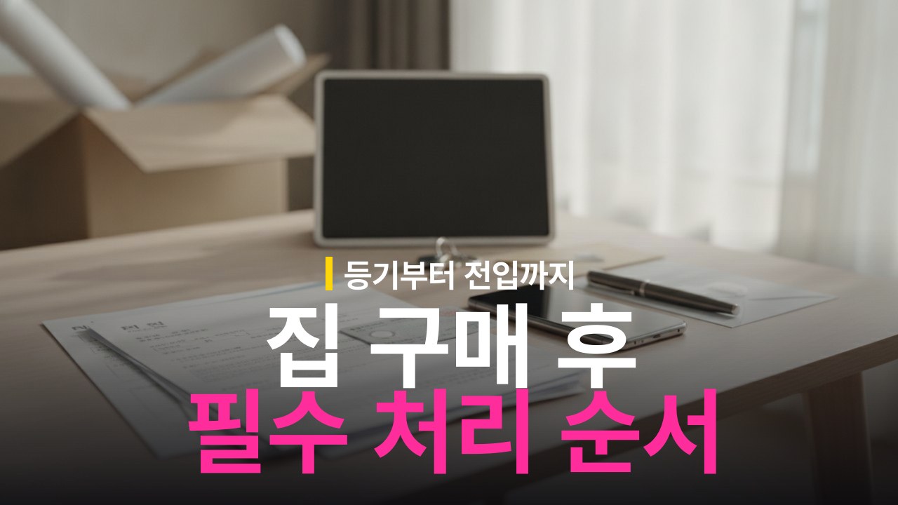 집 산 후 해야 할 일: 전입신고·취득세·등기 순서와 기한