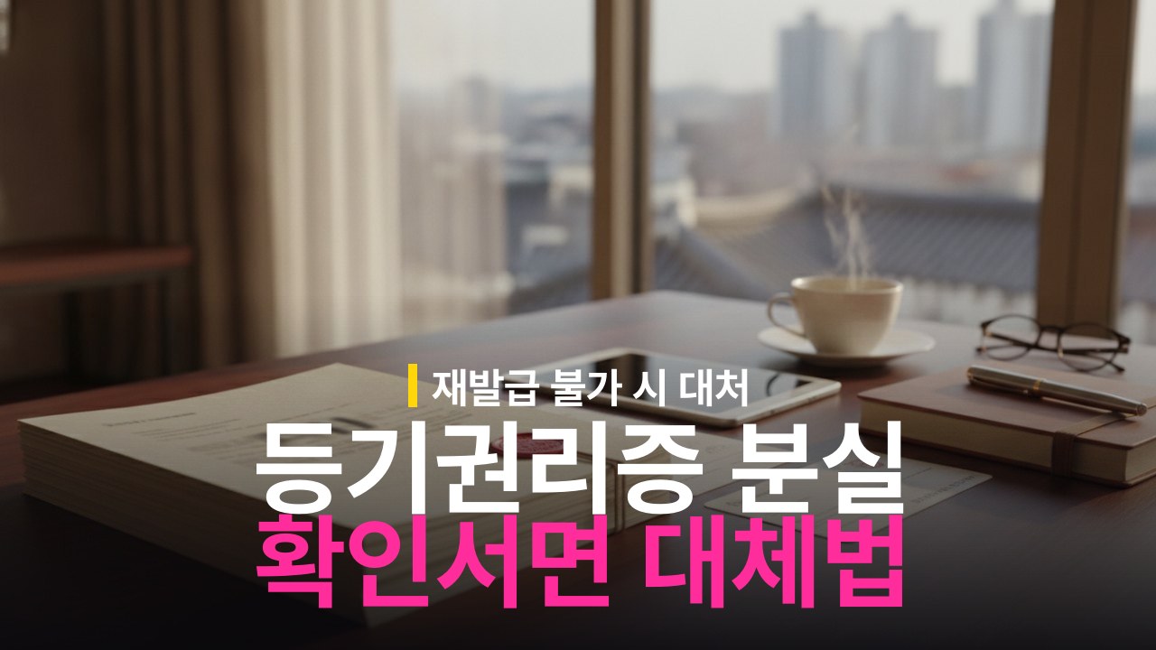 등기권리증 분실 시 재발급 대체 방법: 확인서면 비용