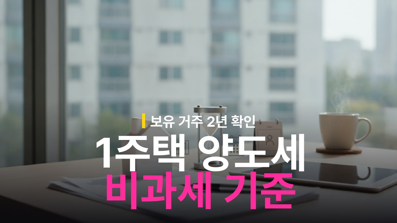 1주택 양도세 비과세 조건: 2년 보유·거주 기준