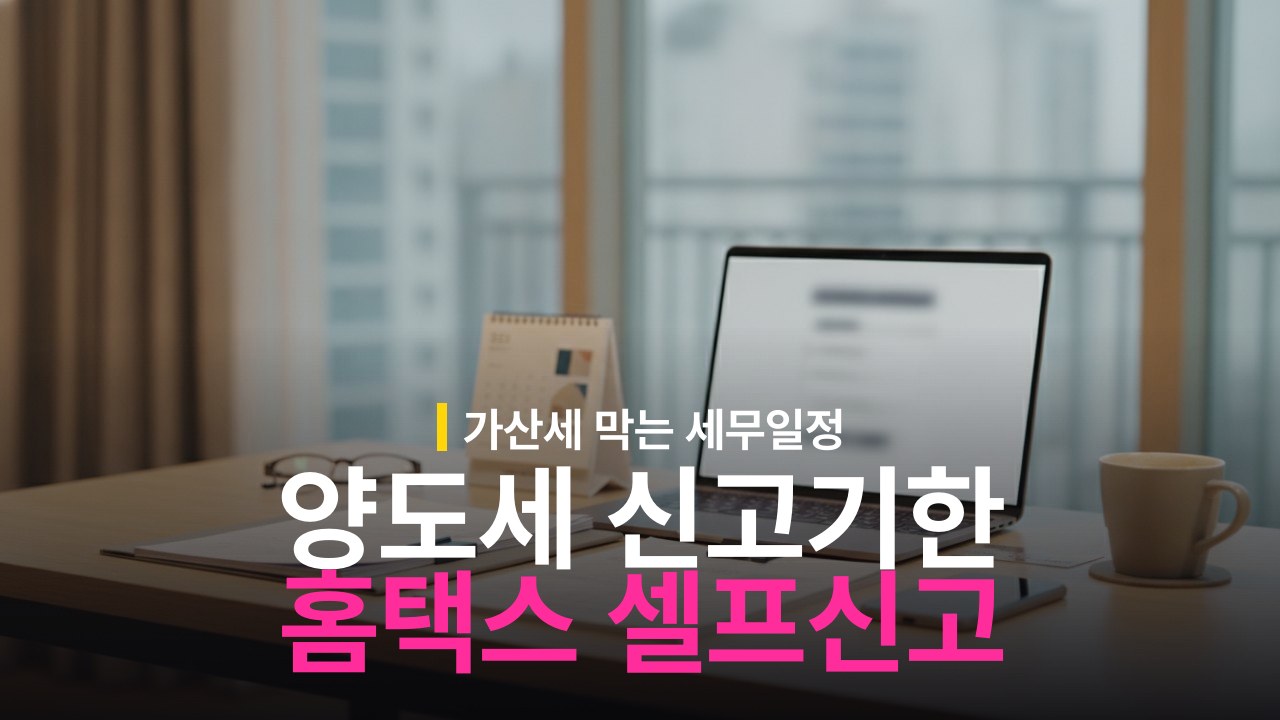 아파트 매도 후 양도세 신고 기한과 홈택스 셀프 신고