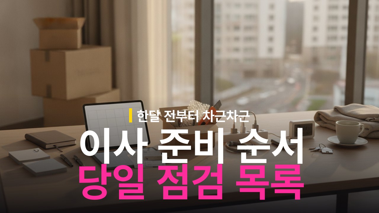이사 준비 체크리스트: 한 달 전부터 당일까지 순서