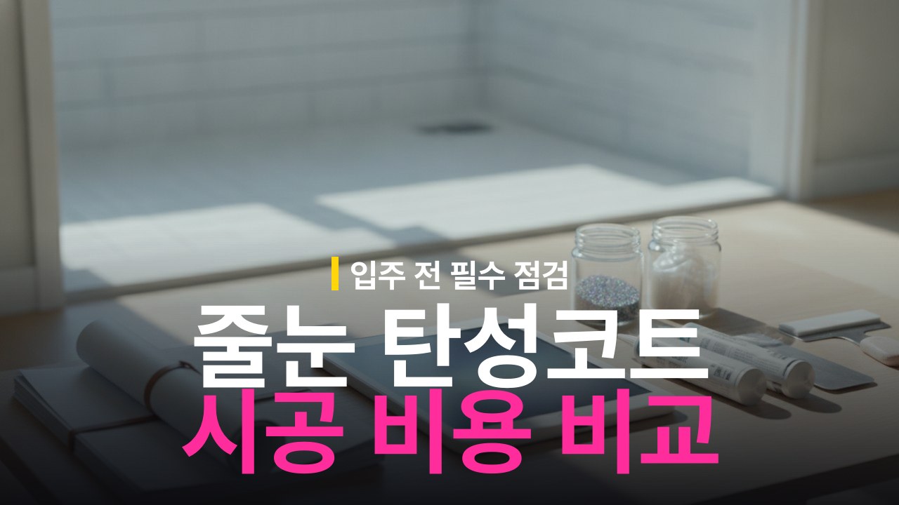 입주 전 줄눈·탄성코트 시공 필요 여부와 비용