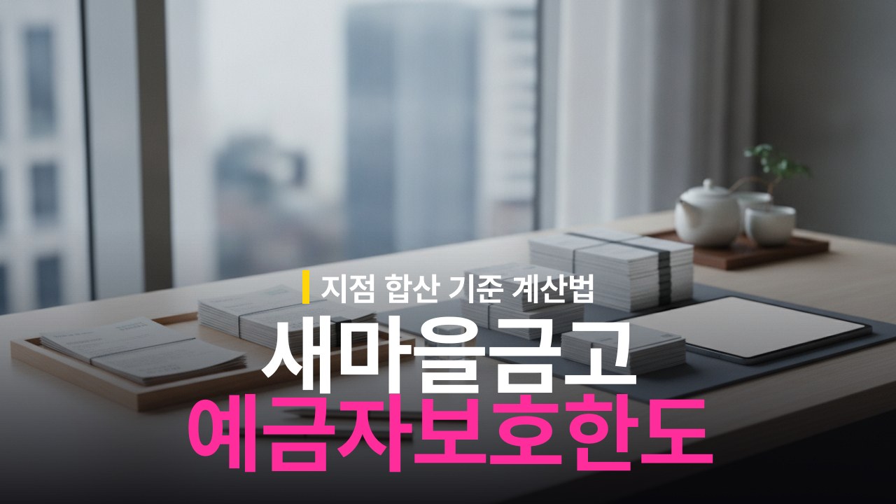 새마을금고 예금자보호 한도와 지점별 합산 기준