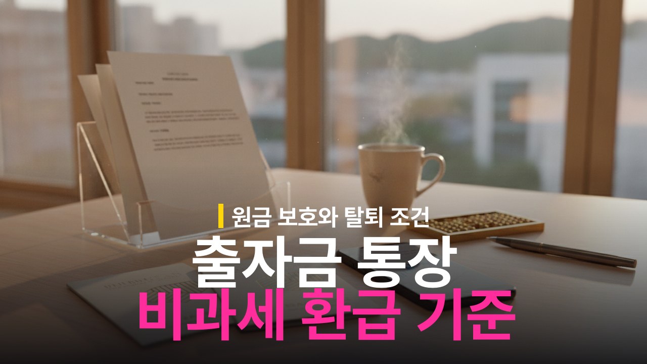 상호금융 출자금 통장 비과세 한도와 탈퇴 환급 기준