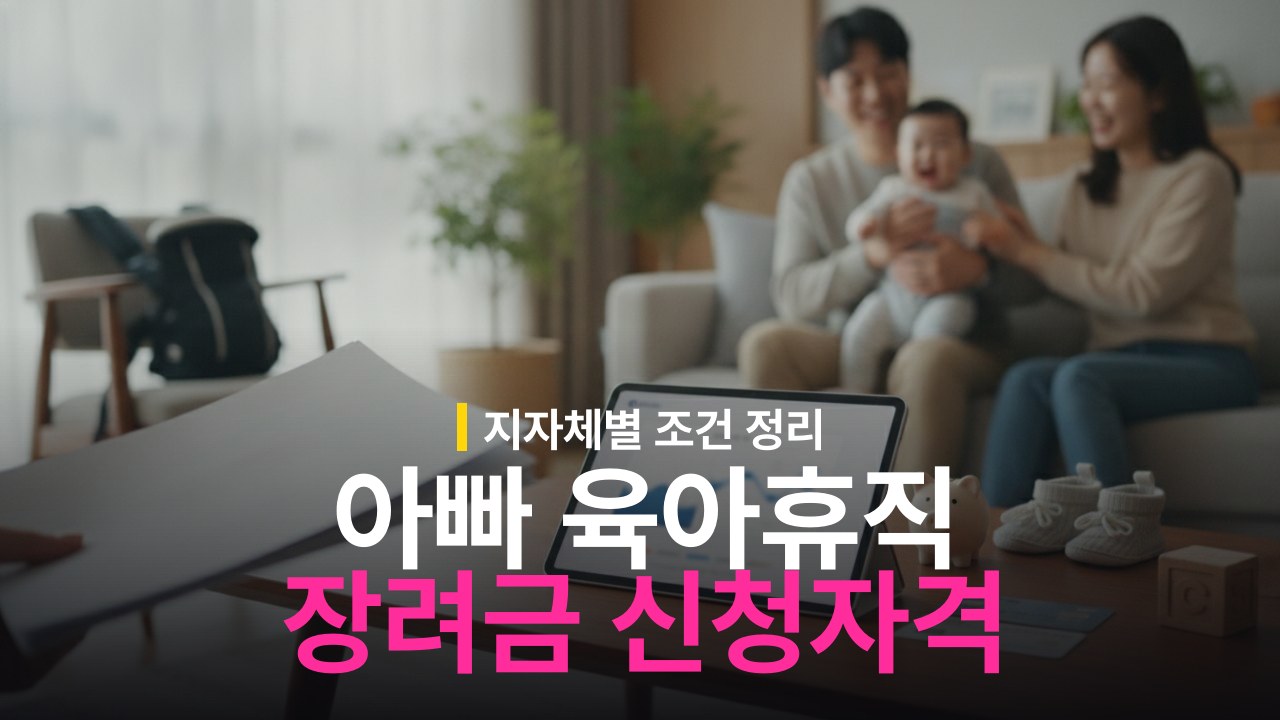 아빠 육아휴직 장려금 신청 자격 조건과 지원 금액 정리