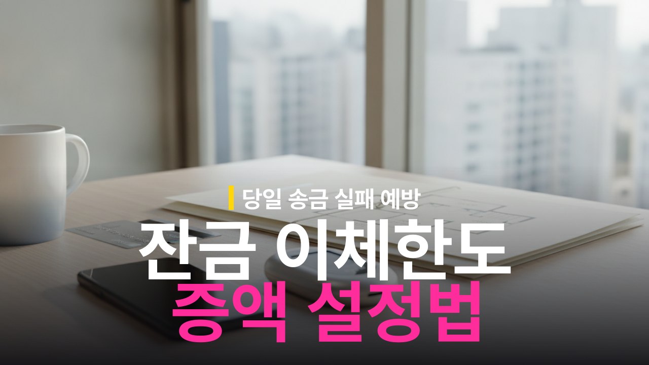 아파트 잔금 이체한도 증액 방법과 OTP 설정 기준