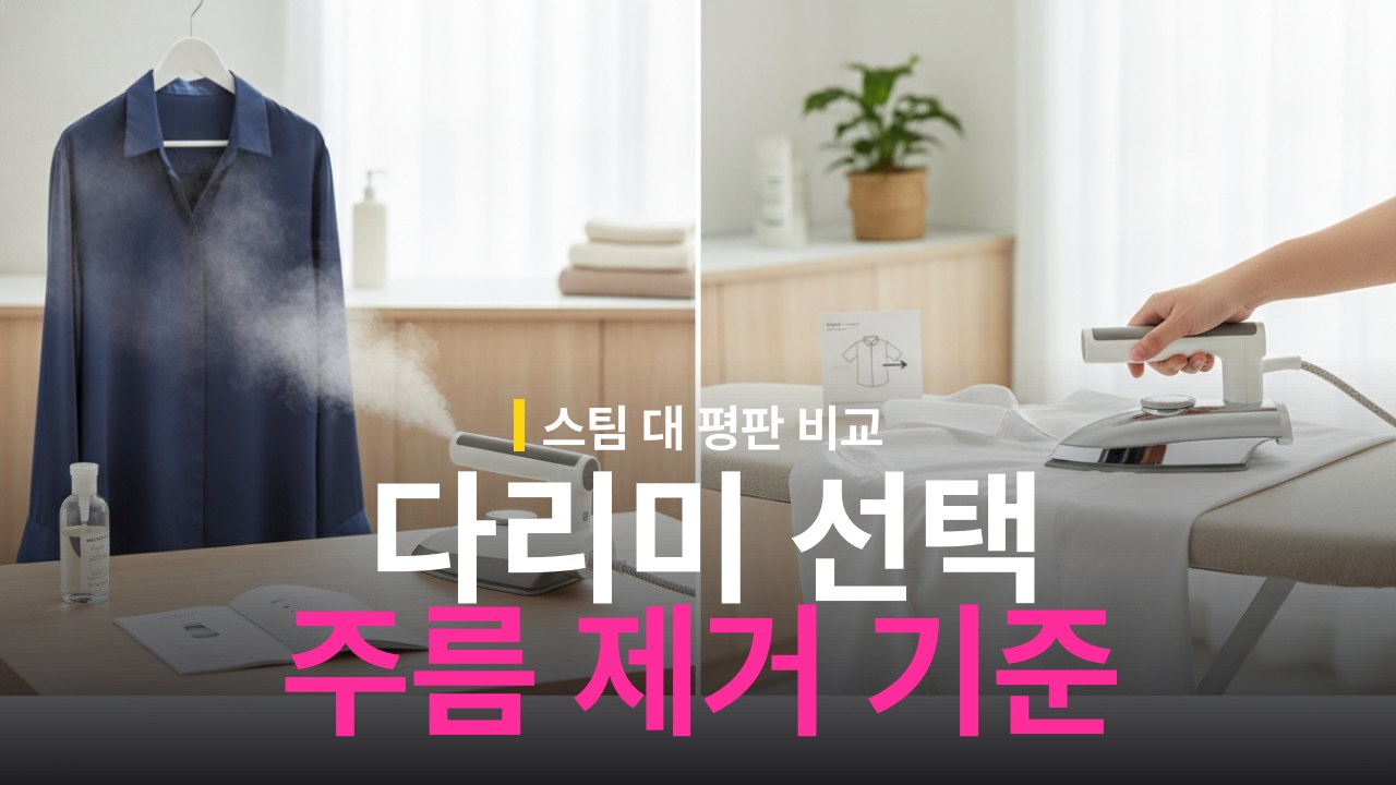 스팀다리미 판다리미 차이와 셔츠 주름 제거 기준
