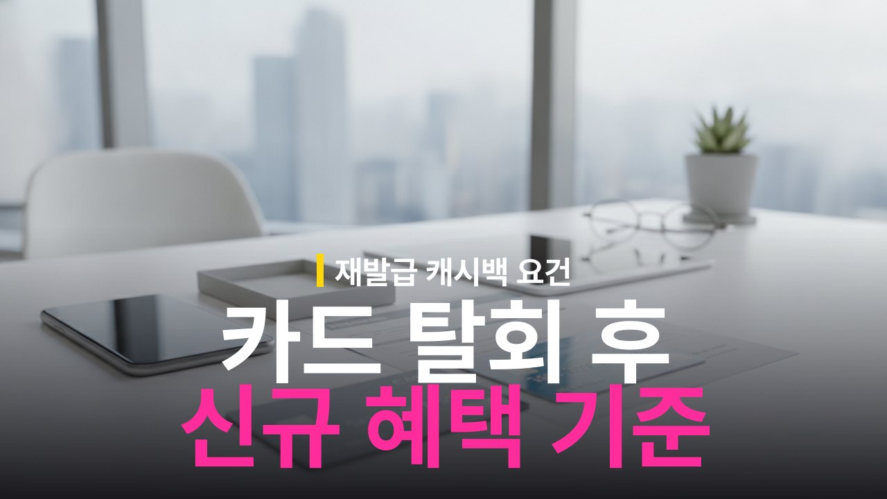 신용카드 탈회 후 신규 혜택 대상 인정 기간과 재발급 기준
