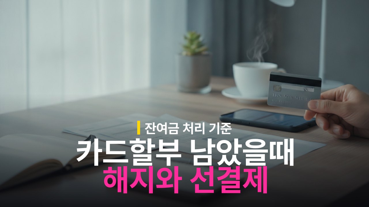 신용카드 할부 남았을 때 해지 방법과 선결제 기준