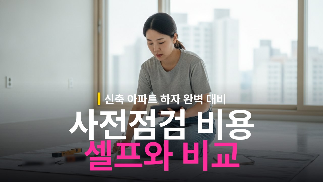 아파트 사전점검 대행업체 비용과 셀프 점검 비교