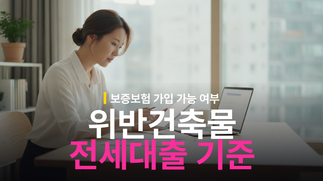 위반건축물 전세대출 가능 여부와 보증보험 가입 기준