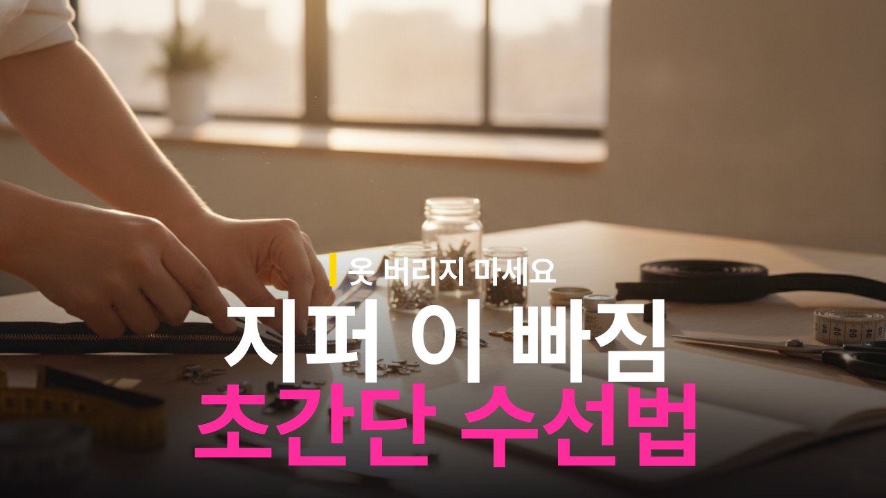 지퍼 이 빠졌을 때 수선 방법과 부품 교체 기준