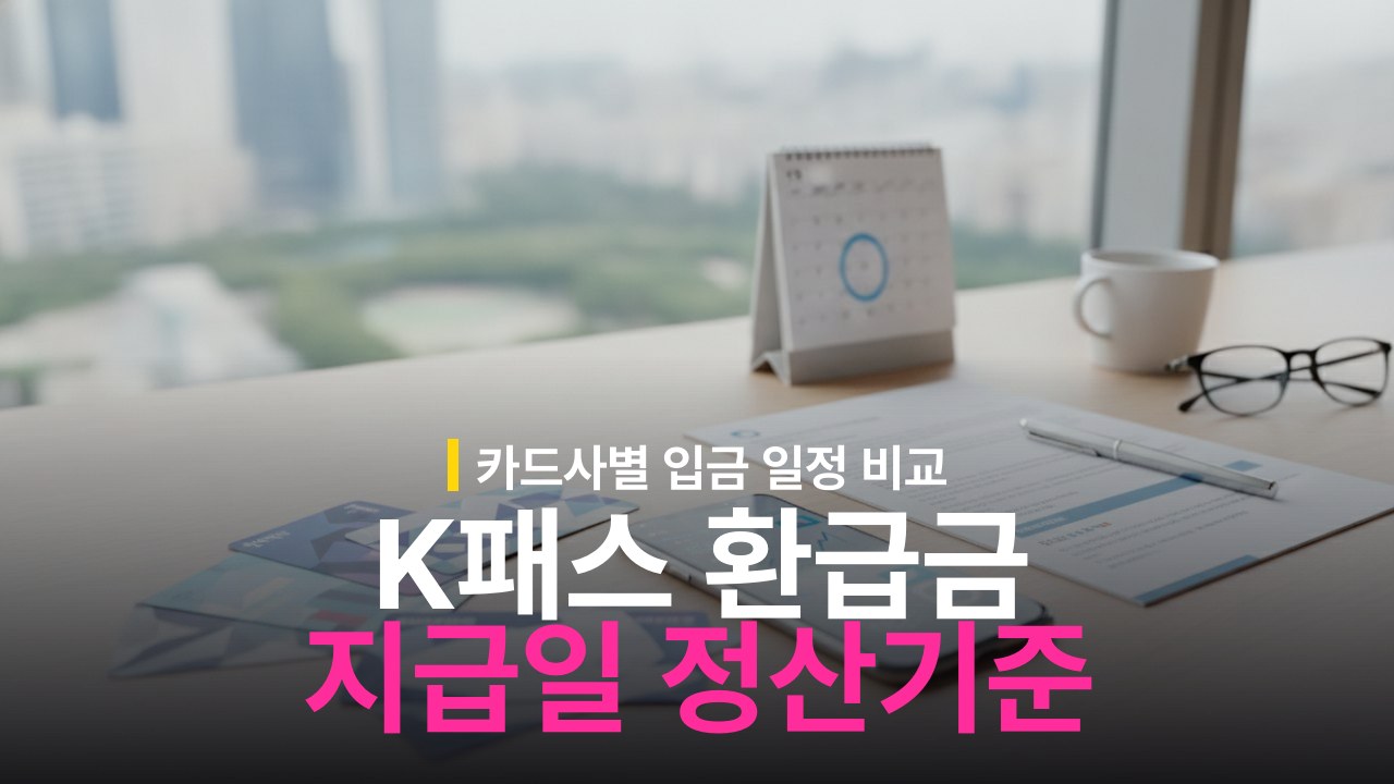 K패스 환급금 지급일과 카드사별 입금 기준