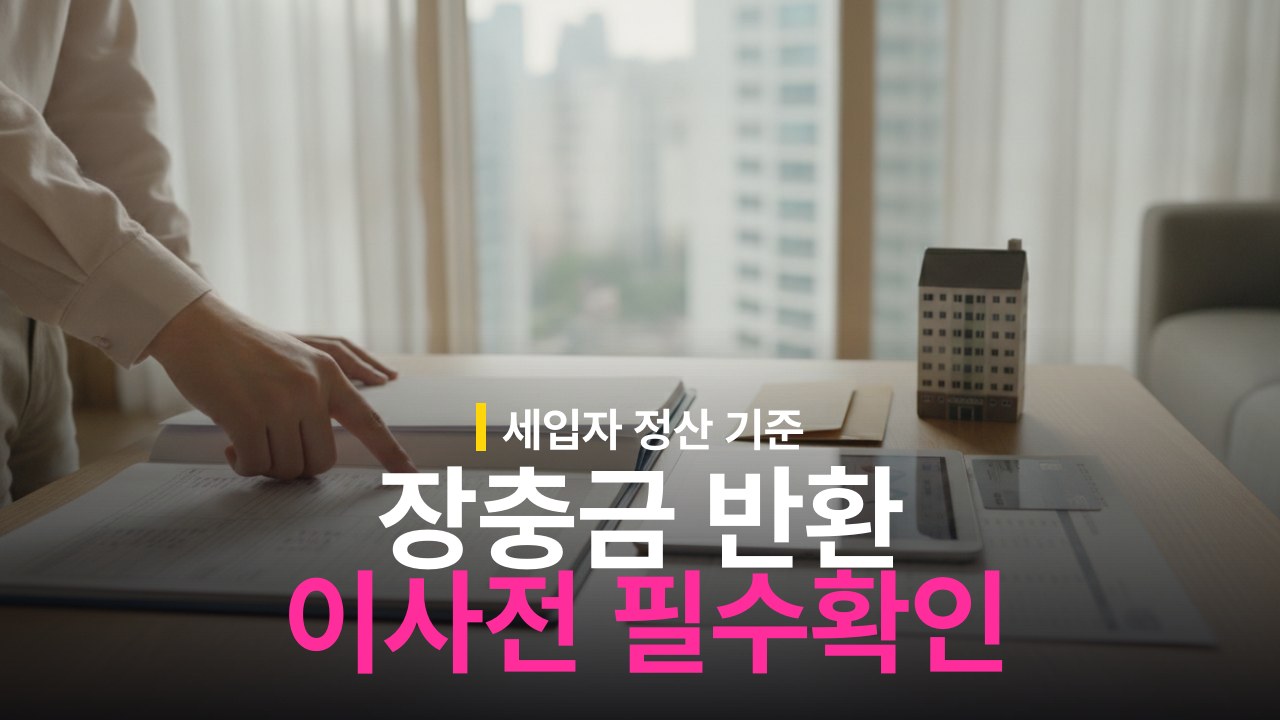 장기수선충당금 반환 신청 방법과 세입자 정산 기준