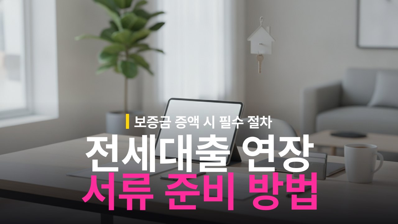 전세대출 연장 신청 방법과 보증금 증액 서류 준비물