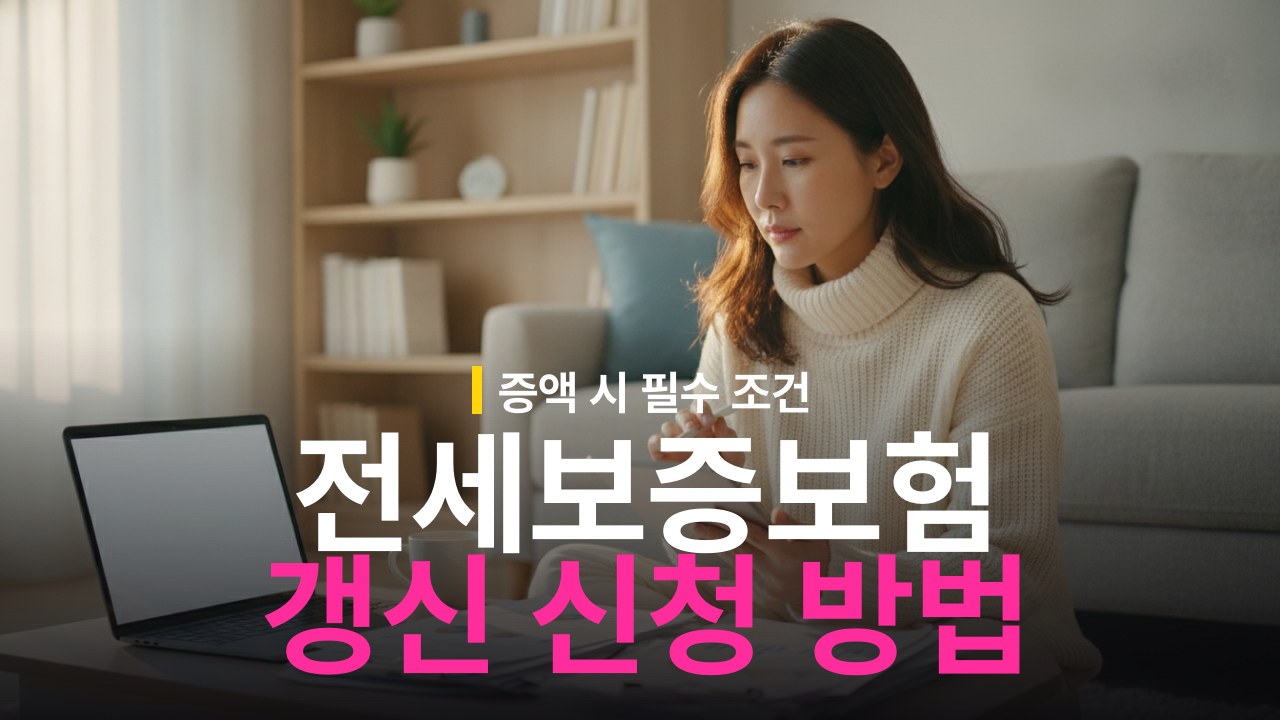 전세보증보험 갱신 신청 방법과 보증금 증액 시 조건