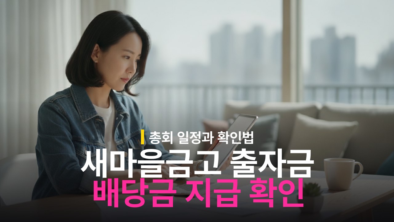 새마을금고 출자금 배당금 지급 시기와 계좌 입금 확인법