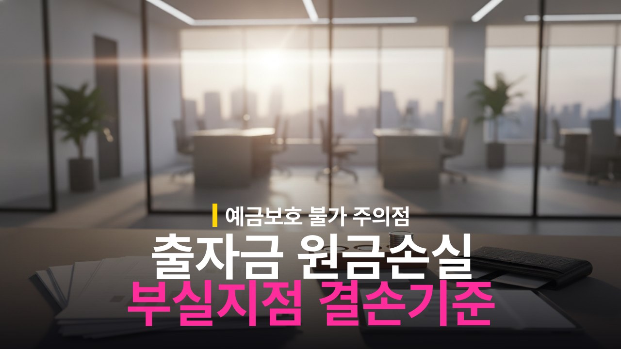 출자금 원금 손실 기준과 부실 지점 결손 처리 방식