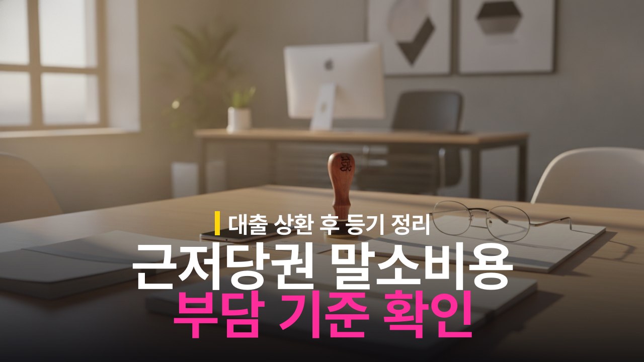 근저당권 말소비용 부담 기준과 은행 법무사 수수료