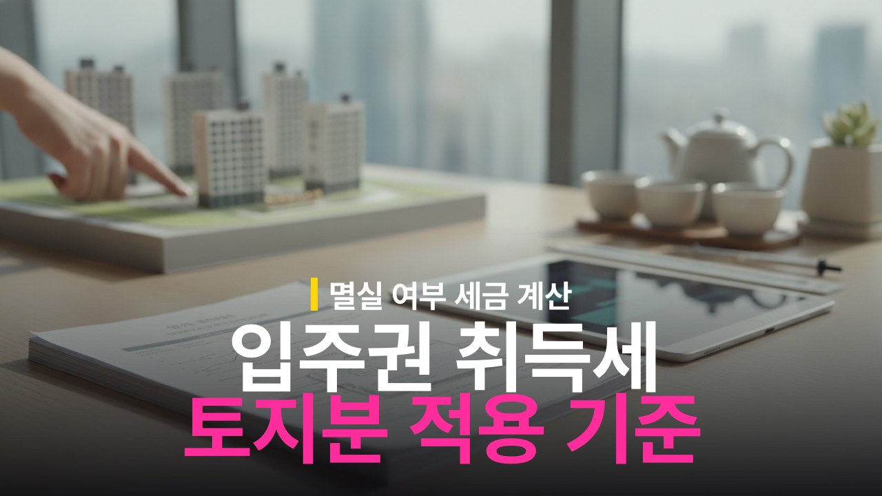 재개발 입주권 취득세 계산 방법과 토지분 적용 기준