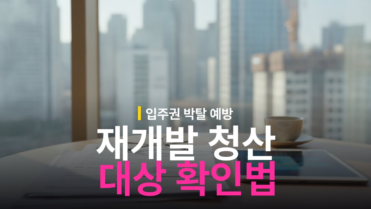 재개발 현금청산 대상 확인 방법과 권리산정기준일