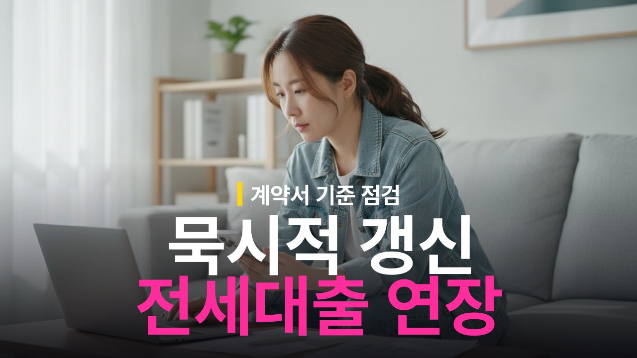 묵시적 갱신 전세대출 연장 방법과 계약서 작성 기준