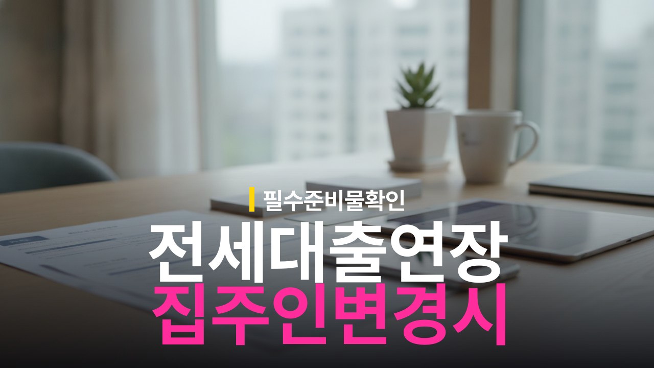 전세대출 집주인 변경 시 대출 연장 방법과 준비물