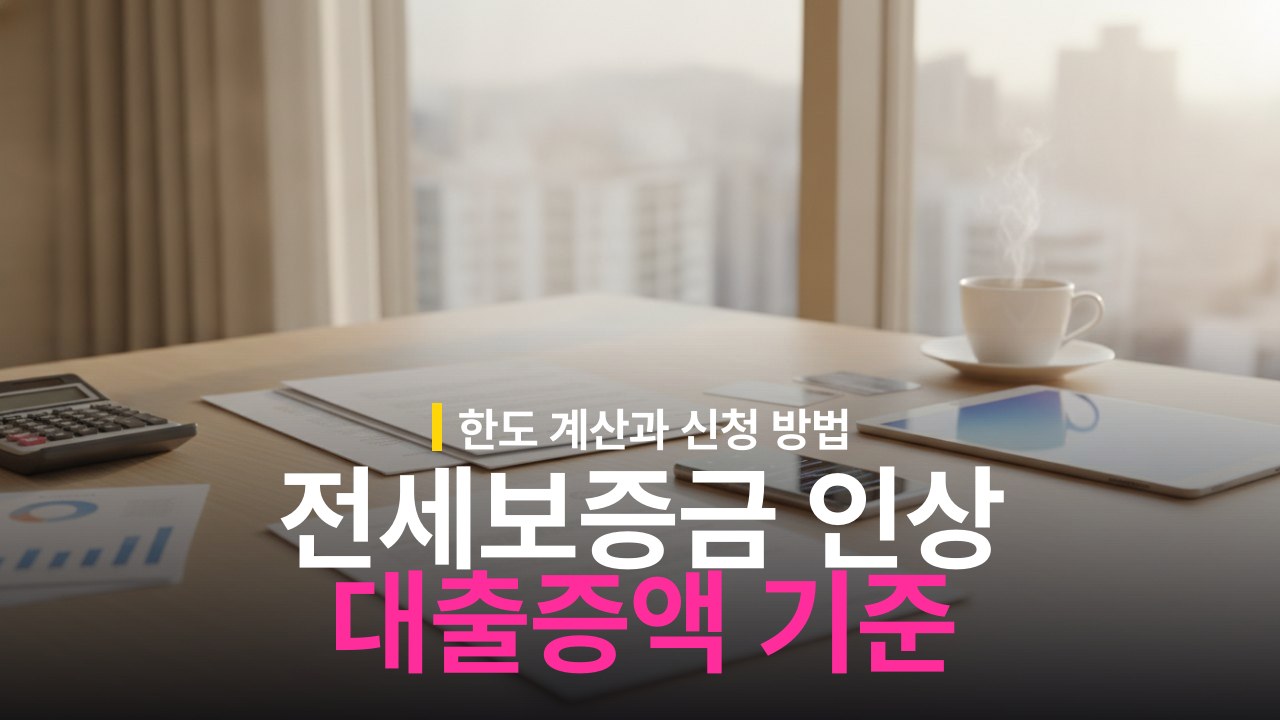 전세보증금 인상 시 전세대출 증액 방법과 한도 기준