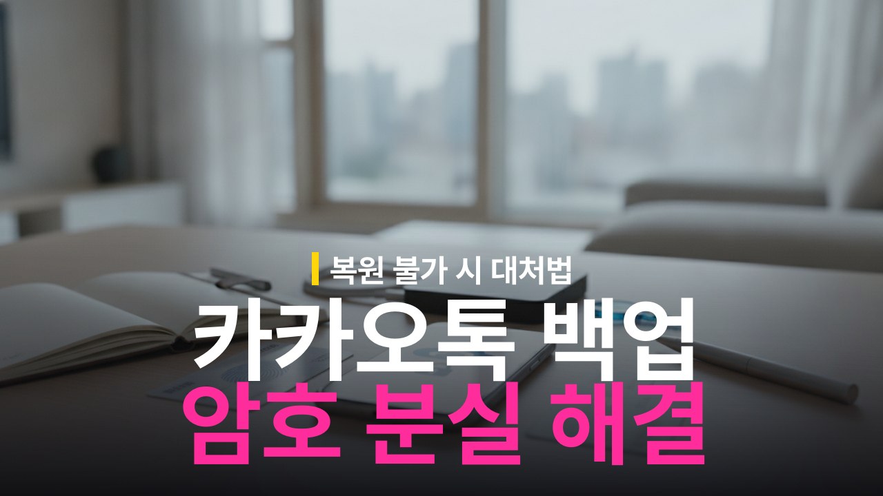 카카오톡 백업 복원 비밀번호 분실 해결 방법