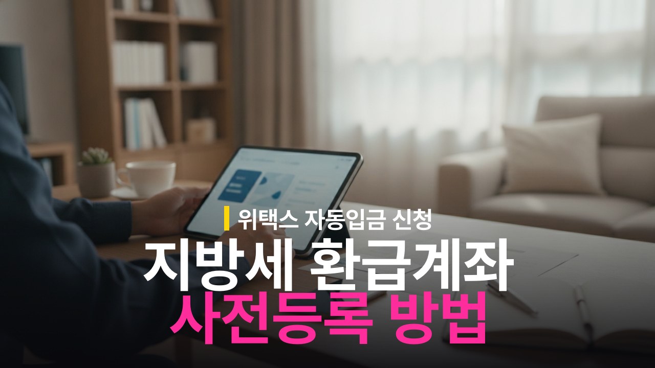 지방세 환급계좌 사전등록 방법과 위택스 신청 절차