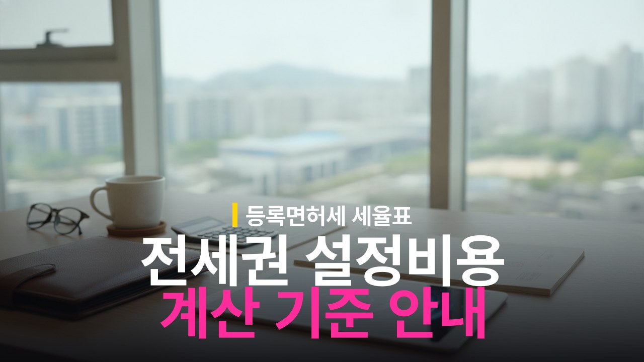 전세권 설정 비용 계산과 등록면허세 기준