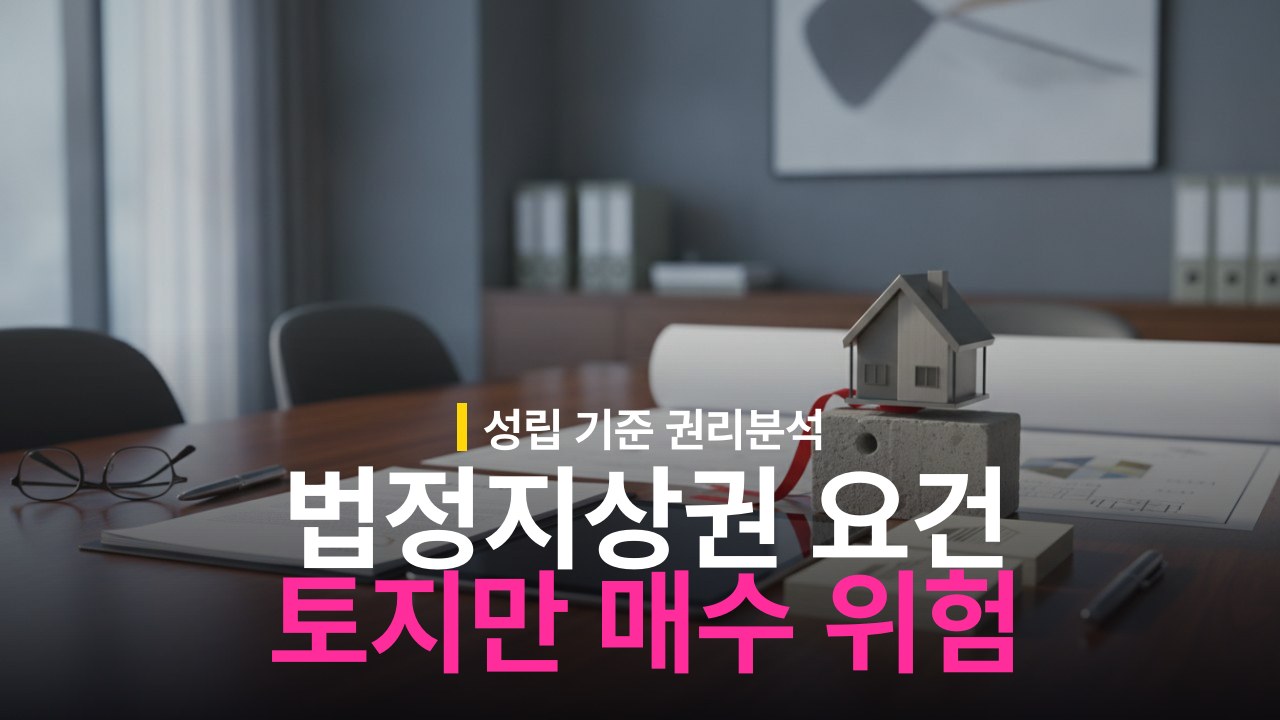 법정지상권 성립 요건과 토지만 매수할 때 위험