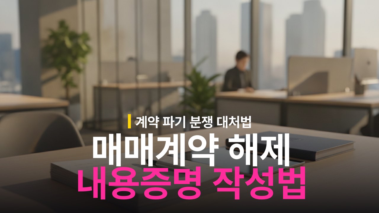 부동산 매매 계약 해제 통보 방법과 내용증명 문구
