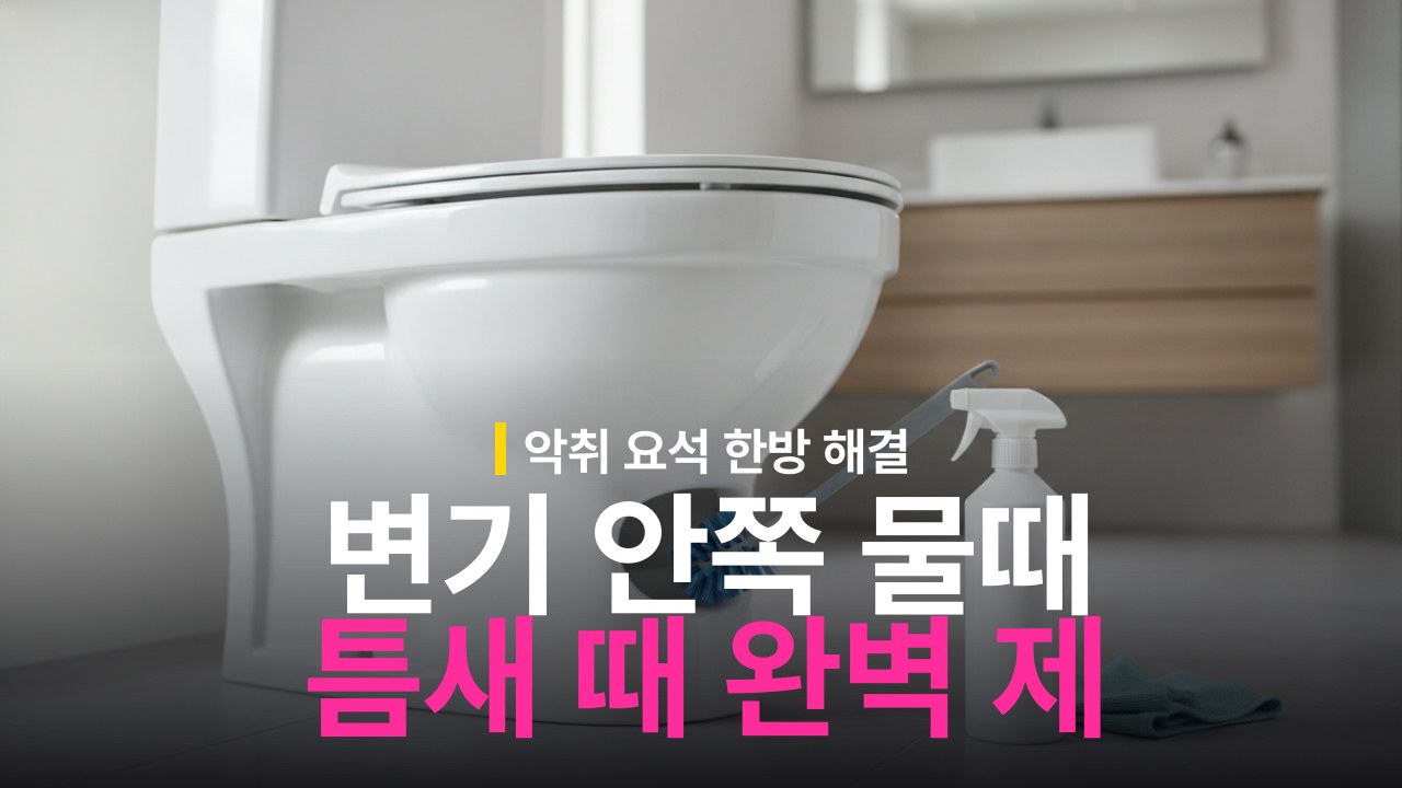 변기 안쪽 물때 청소 사각지대 때 제거 방법