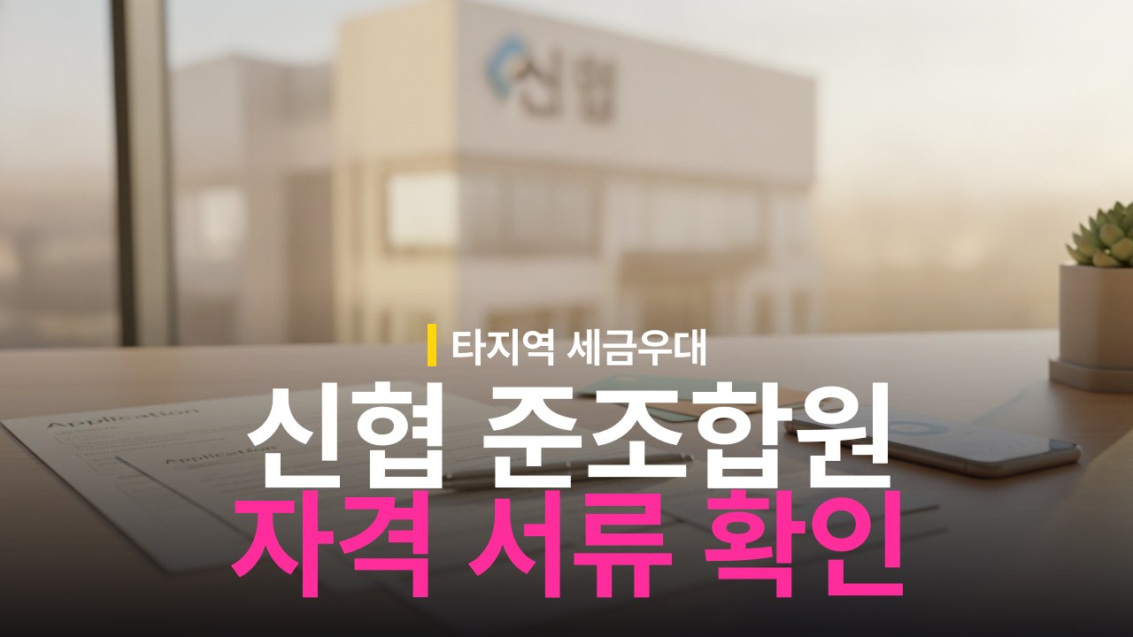 신협 타지역 준조합원 가입 자격 조건과 서류 준비물
