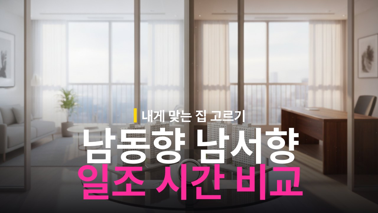 남동향 vs 남서향 차이와 일조 시간 비교 기준