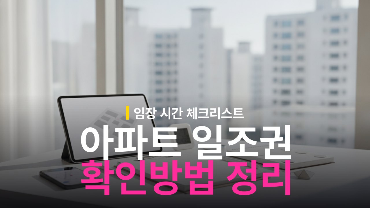 아파트 일조권 확인 방법과 임장 시간 체크리스트