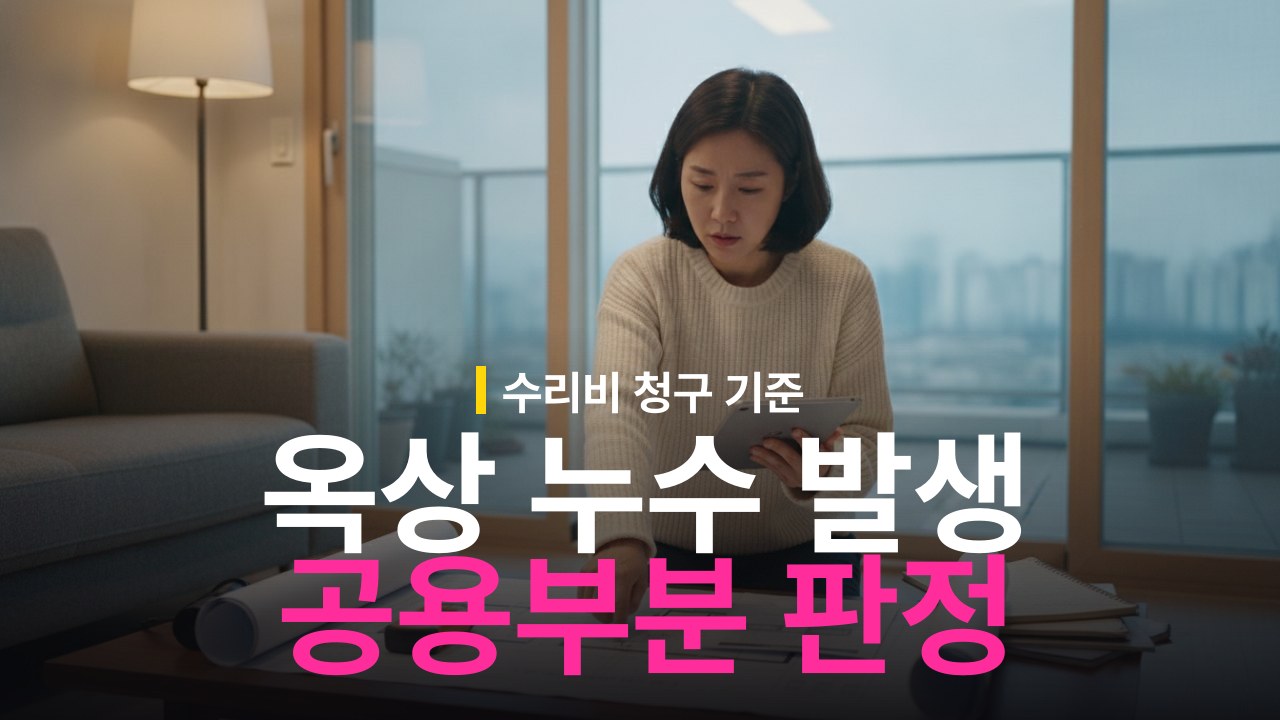아파트 탑층 옥상 누수 공용부분 판정 기준과 수리 방법