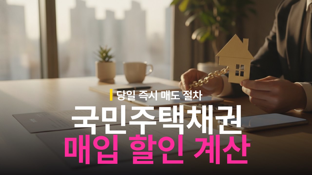국민주택채권 매입 금액 계산과 당일 할인 매도 방법