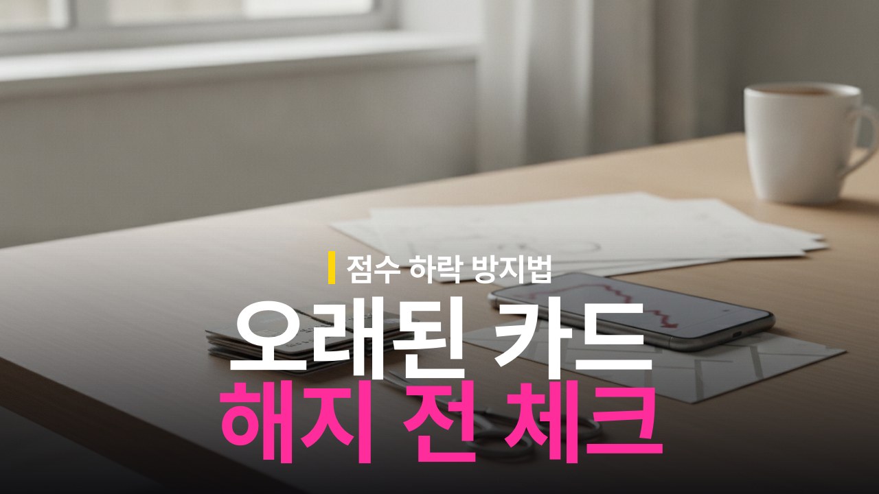 오래된 신용카드 해지 시 신용점수 하락 기준과 영향 비교