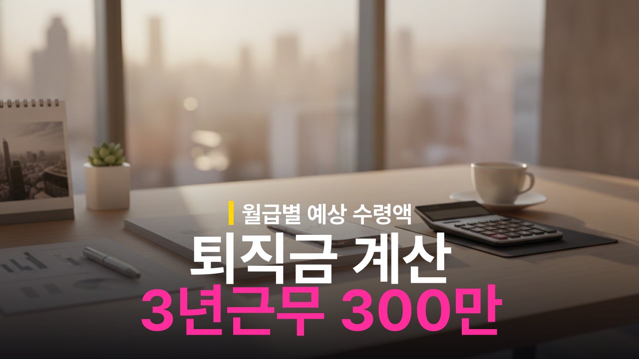 퇴직금 계산 예시: 월급 300만원 3년 근무 시 얼마